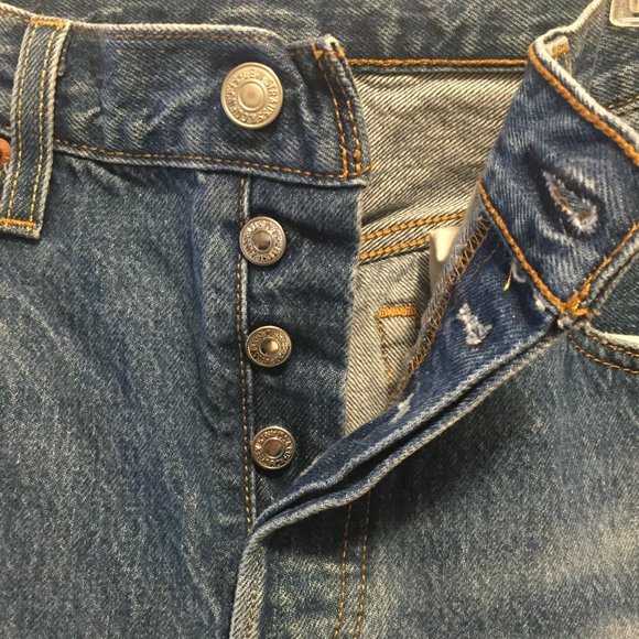 LEVIS 501 Org Fit Wom Jeans W28 L32 Athens Dark Wash - Picture 4 of 15